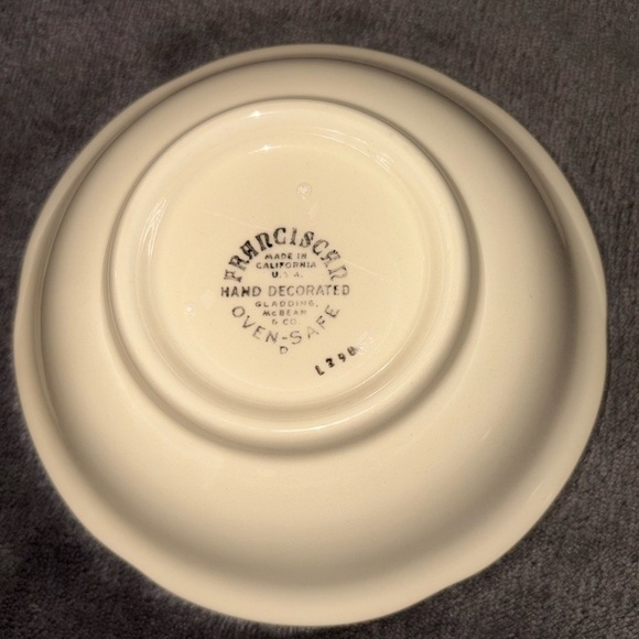 Franciscan Vintage Set of 3 Apple Print Hand Painted Salad Bowls Made in USA - Picture 4 of 8